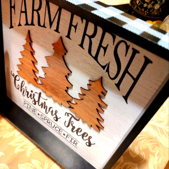 🎄 Adorable Farmhouse Wooden Wall - Stand Decor "Farm Fresh Christmas Tre - Picture 10 of 10
